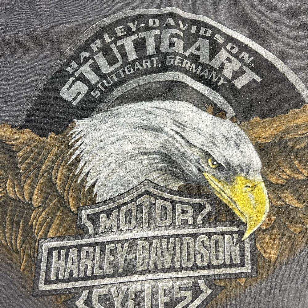 Vtg USA Harley Davidson Stuttgart Germany Men's Shirt Size Small Gray Biker - Picture 3 of 16